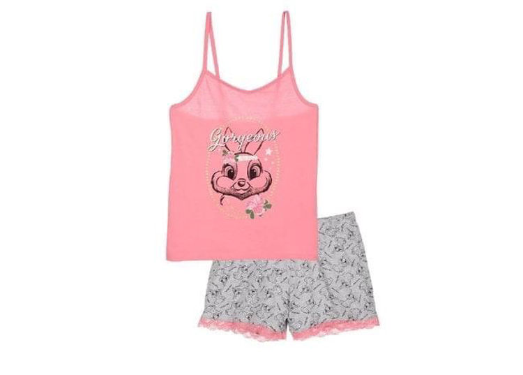 Picture of ET3610 OLDER GIRLS / LADIES 100% COTTON TWO PIECE SET PYJAMA